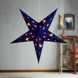 night sky blue multi coloured paper star lantern