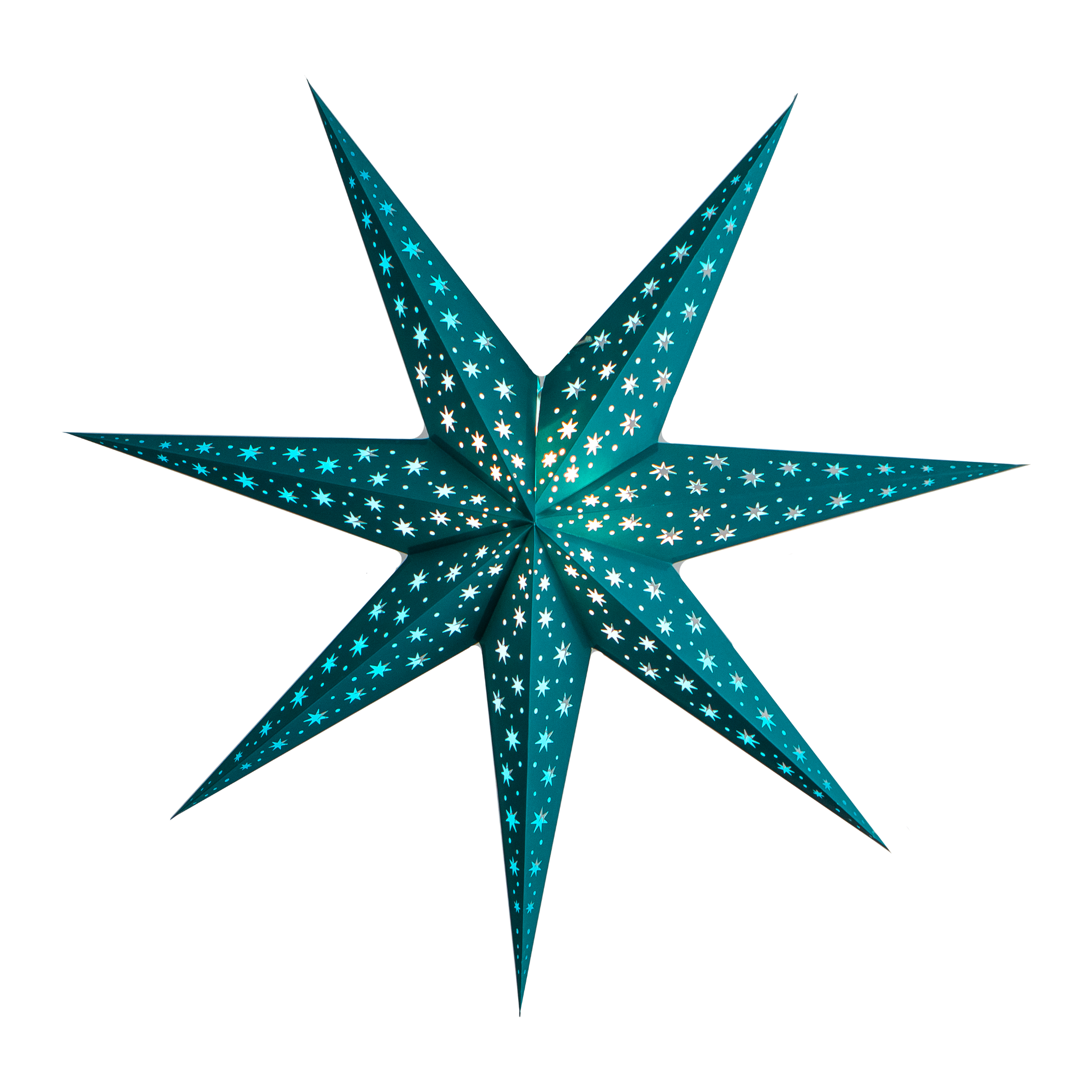 teal paper star lantern