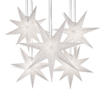 5 white paper stars (3 different designs)