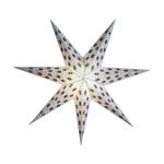 white and multi coloured tissue star lantern
