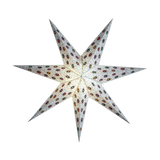 white and multi coloured tissue star lantern