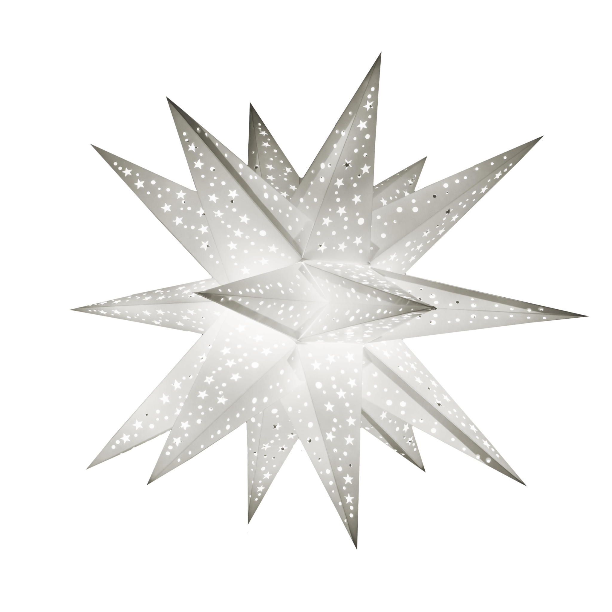 white 3d paper star lantern