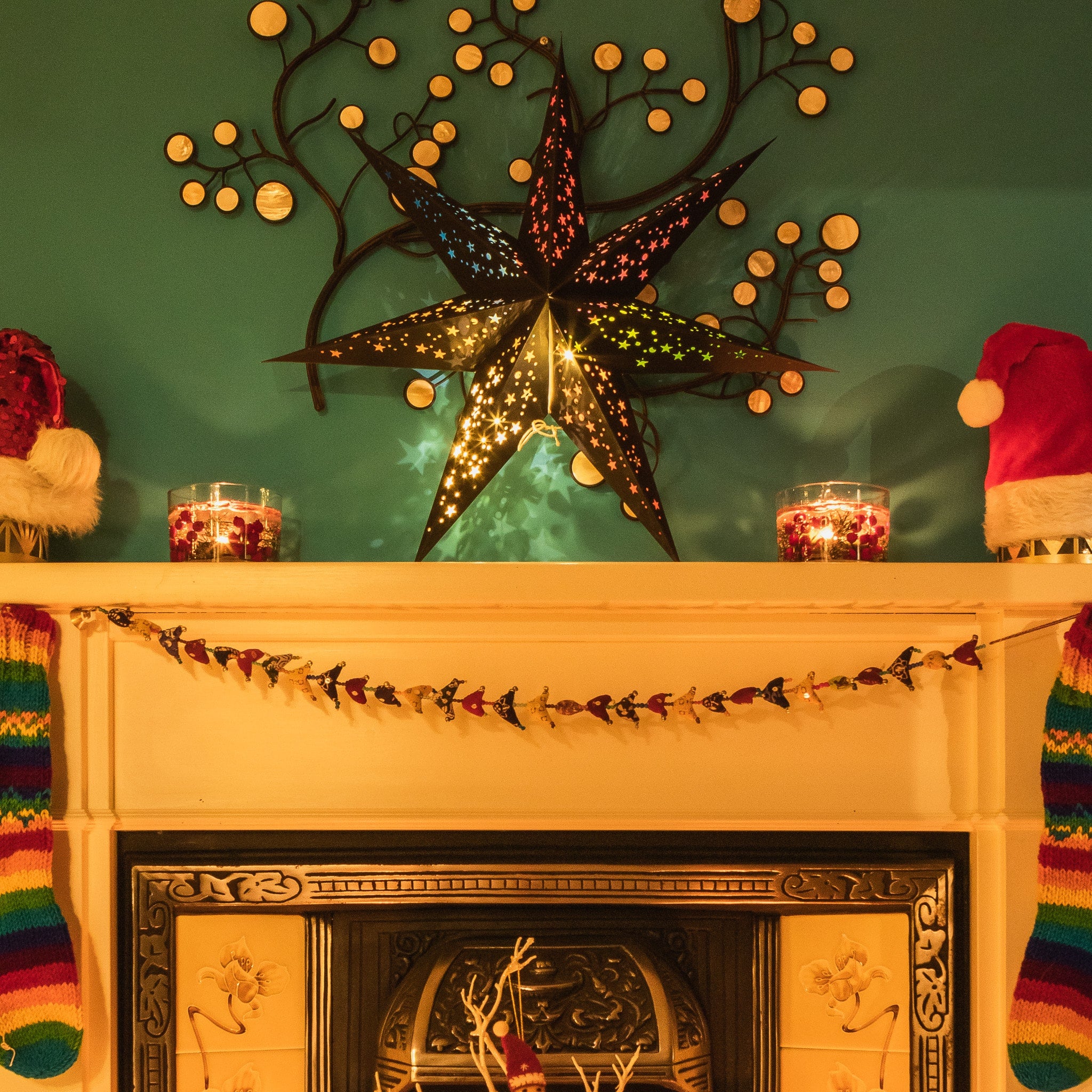 black paper star lantern