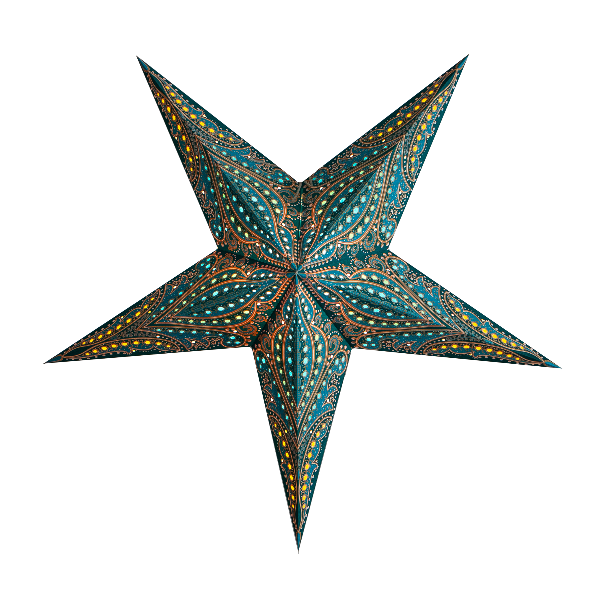 blue patterned star lantern