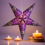 pattern purple paper star lantern