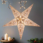 ivory lace pattern paper star lantern