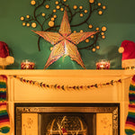 navy patterned star lantern