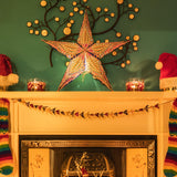 navy patterned star lantern