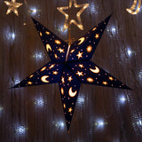 night sky blue and yellow paper star lantern