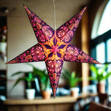 purple and gold paper star lantern