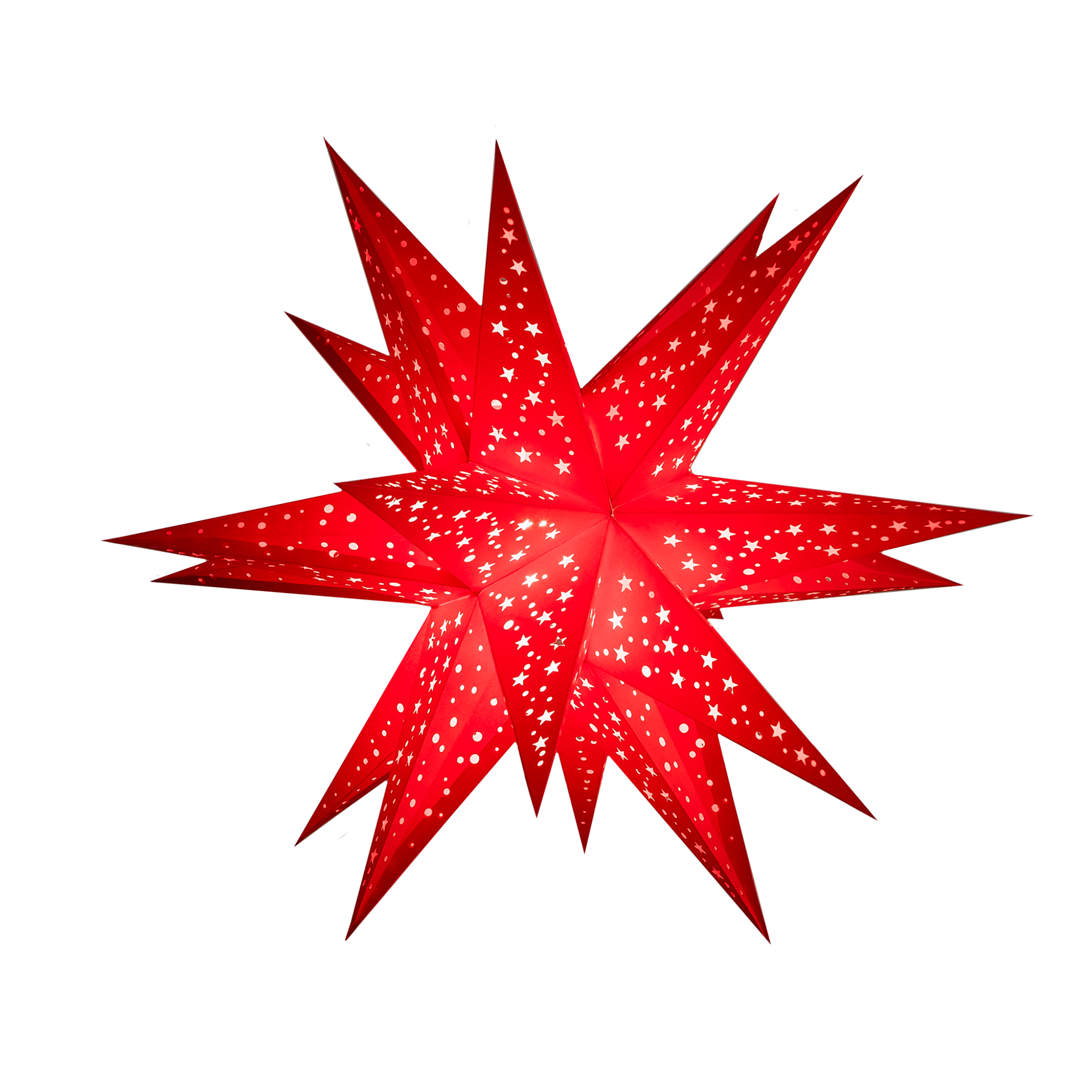 red 3d paper star lantern