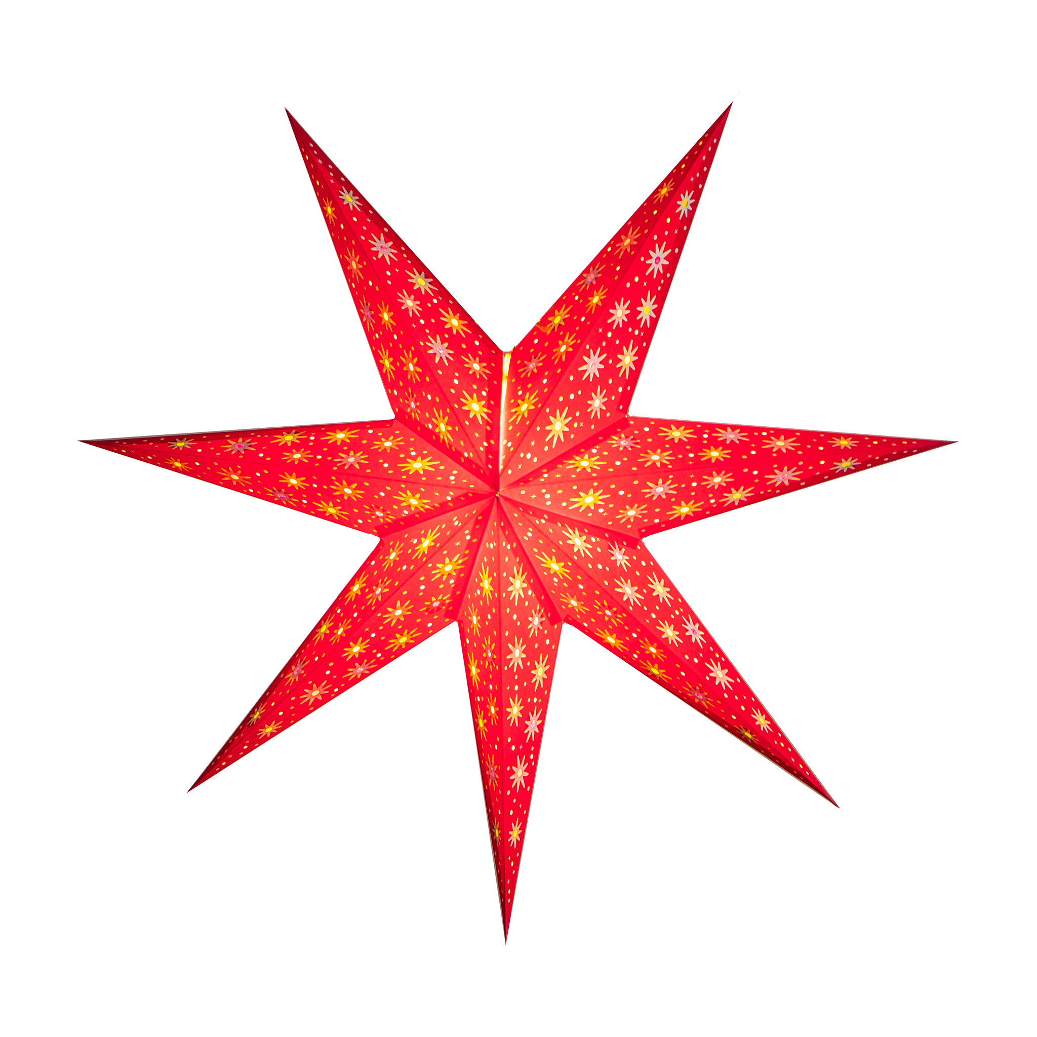 red multi tissue star lantern