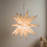 illuminated 3d white star lantern