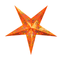 Orange and Multi-Coloured Tissue Paper Star Lantern
