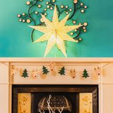 white sequinned paper star lantern