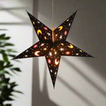 5 pointed Black Moon and Star lampshade Star Lantern handmade paper lantern in star shape by Paper Starlights
