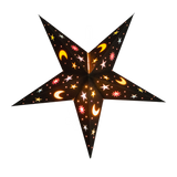 5 pointed Black Moon and Star lampshade