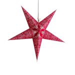 5 pointed Red Lace lampshade handmade paper lantern in star shape by Paper Starlights