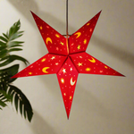 5 pointed Red Moon and Star lampshade Star Lantern handmade paper lantern in star shape by Paper Starlights