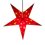 5 pointed Red Moon and Star lampshade Star Lantern handmade paper lantern in star shape by Paper Starlights