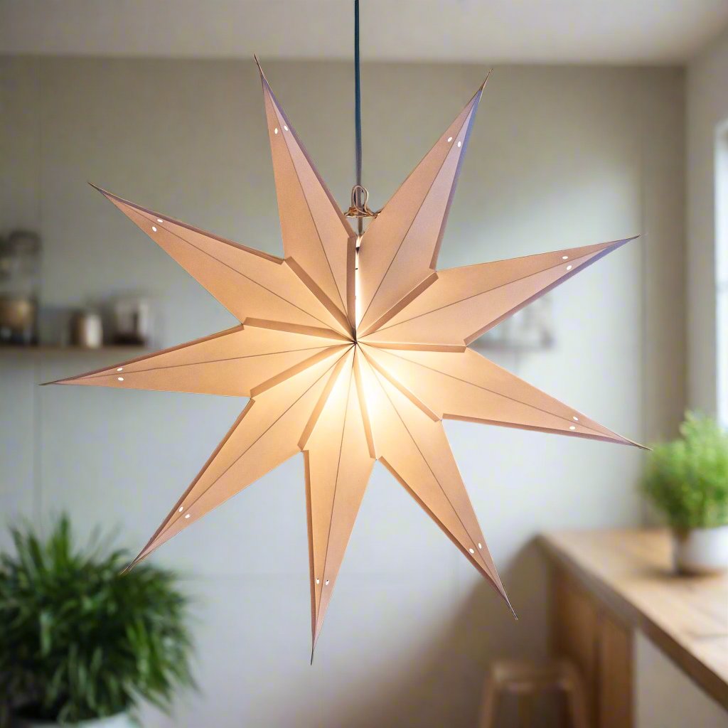 9 pointed white star lantern