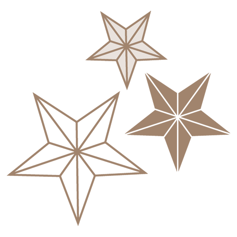 Paper Starlights 3 brown stars