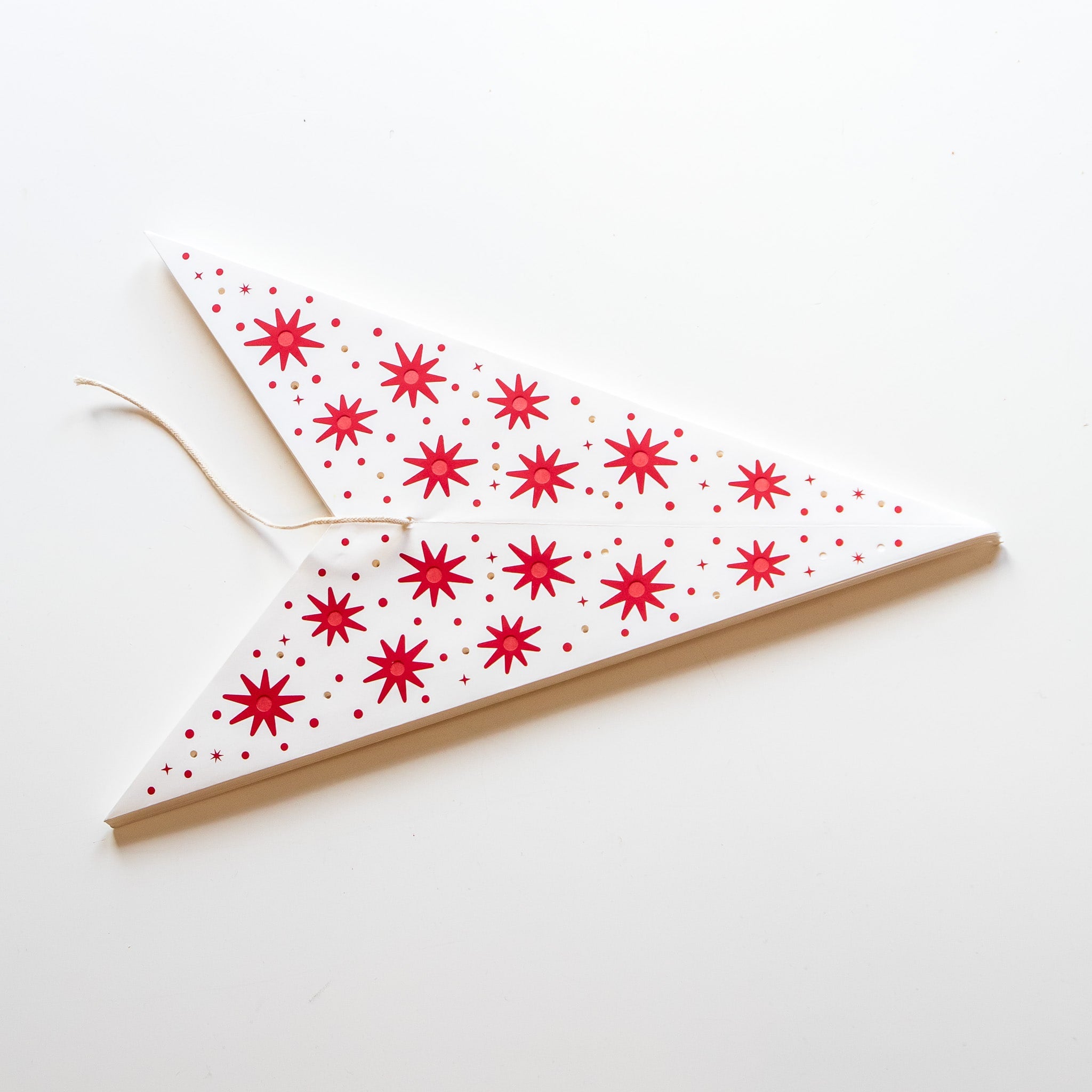 Seven point star light Christmas Hanging Decoration White and Red Paper Star Lantern 