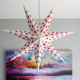 Paper Starlights | Ceiling light shade Hanging Star Lantern White and Red Paper Star Lantern 