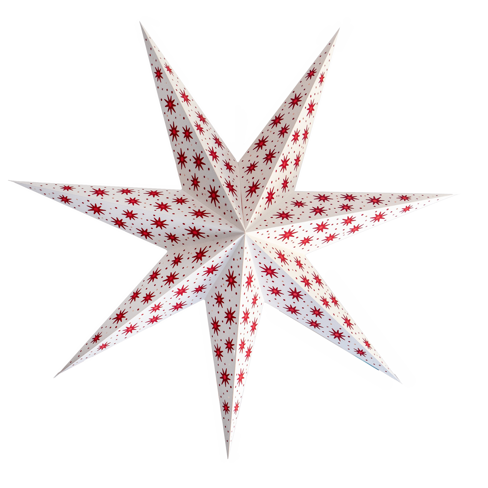 Paper Starlights | Ceiling light shade Hanging Star Lantern White and Red Paper Star Lantern 