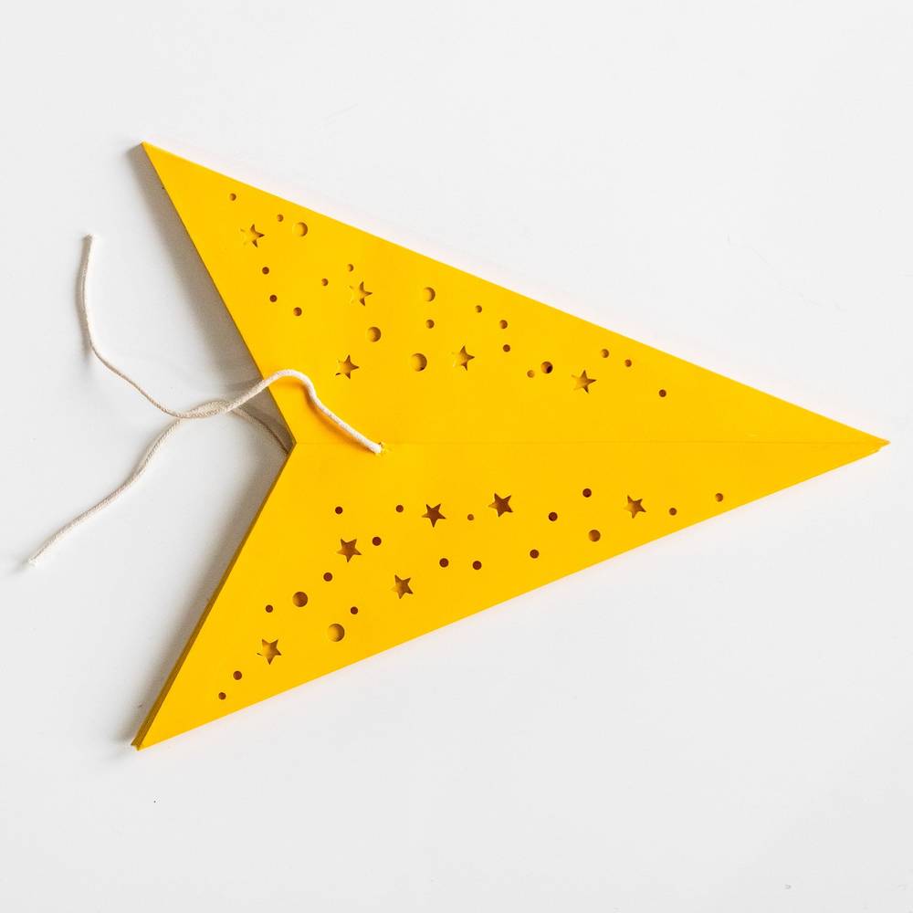 Small Yellow Star Lantern handmade paper lantern in star shape by Paper Starlights