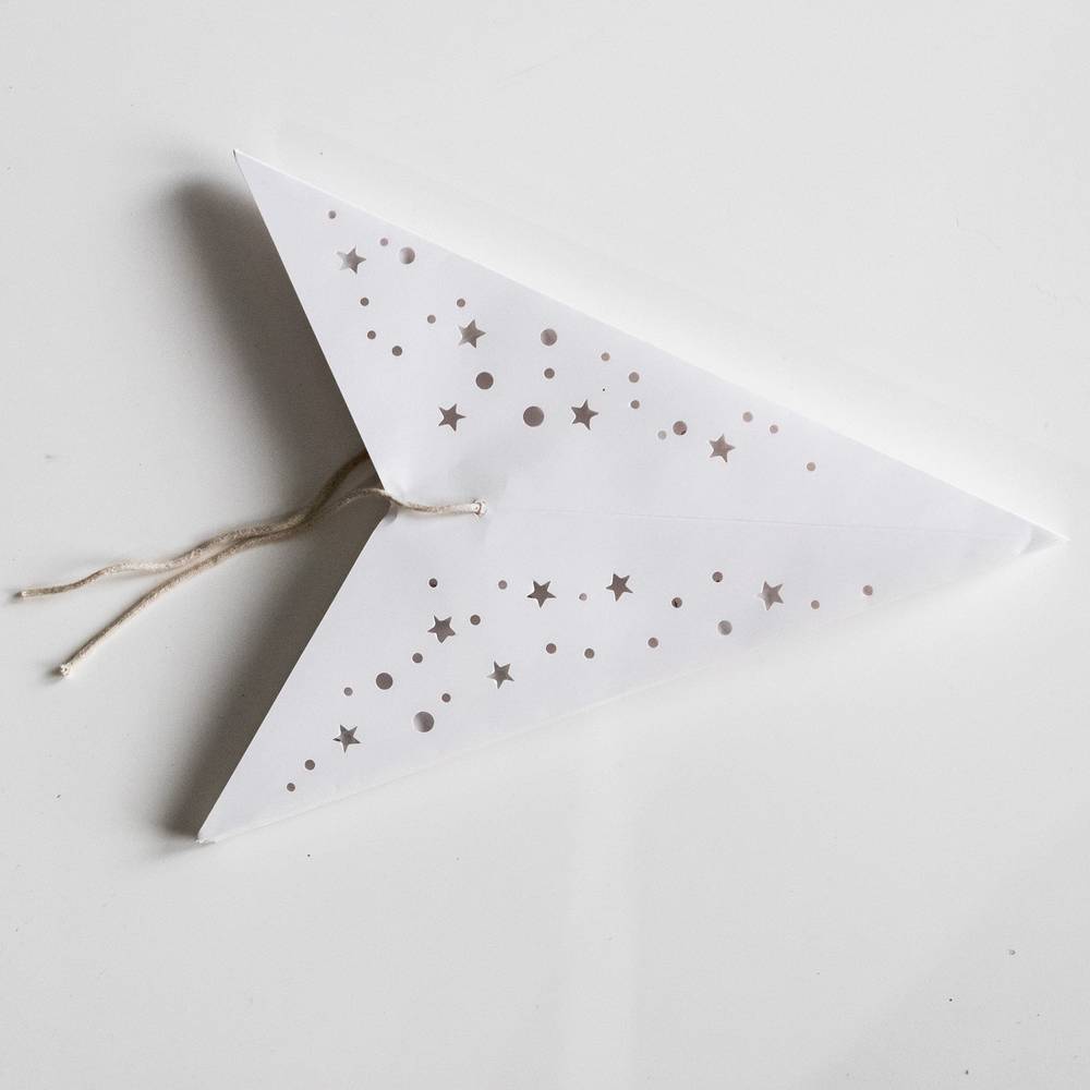 Small White Star Lantern handmade paper lantern in star shape by Paper Starlights