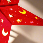 5 pointed Red Moon and Star lampshade Star Lantern handmade paper lantern in star shape by Paper Starlights
