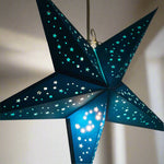 Small Blue Star Lantern handmade paper lantern in star shape by Paper Starlights