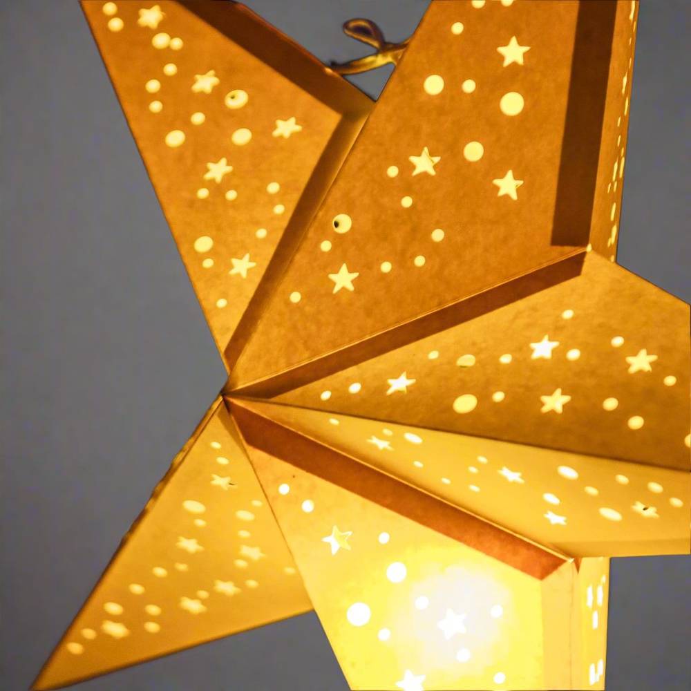 Small Yellow Star Lantern handmade paper lantern in star shape by Paper Starlights
