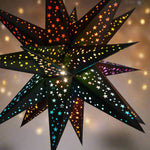 Black and colourful paper star lantern