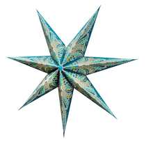 Bohemia Teal handmade paper star lantern