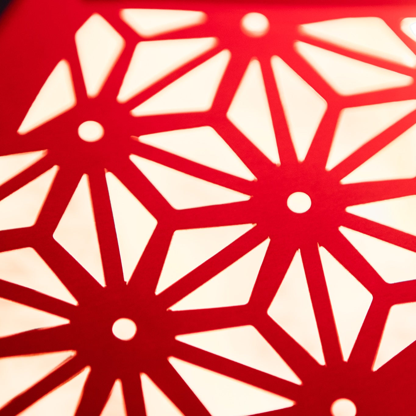 Tiffany: Red geometric cutout detail