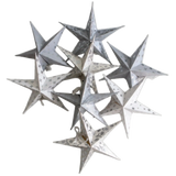 Set of 8 Mini white and silver stars