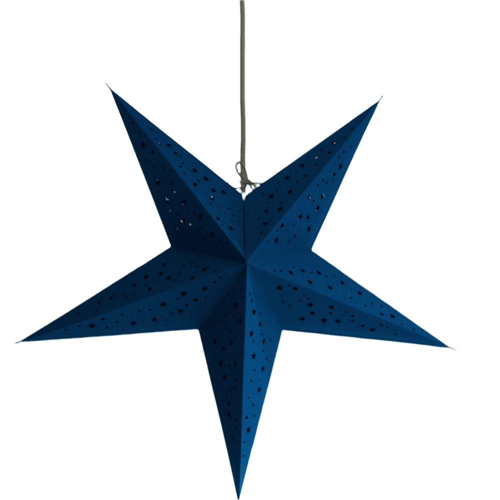 Small Blue Star Lantern handmade paper lantern in star shape by Paper Starlights