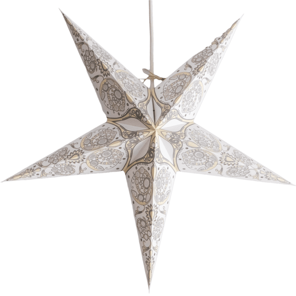 Small White Cream Star Lantern handmade paper lantern in star shape by Paper Starlights