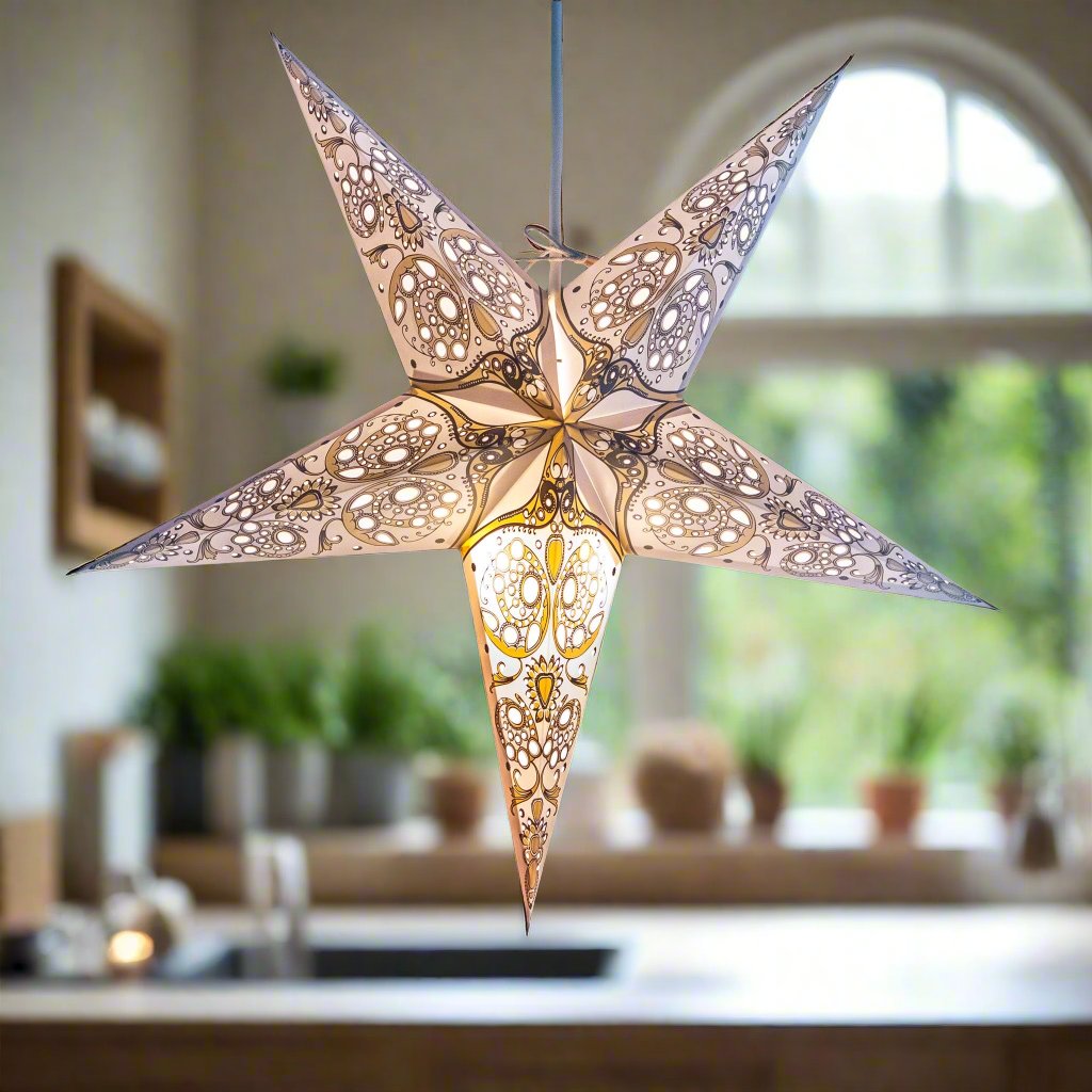 Small White Lace Star Lantern