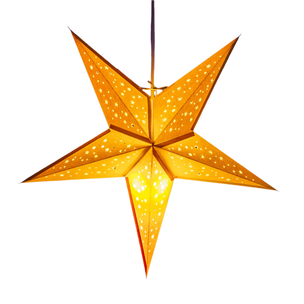 Small Yellow Star Lantern handmade paper lantern in star shape by Paper Starlights