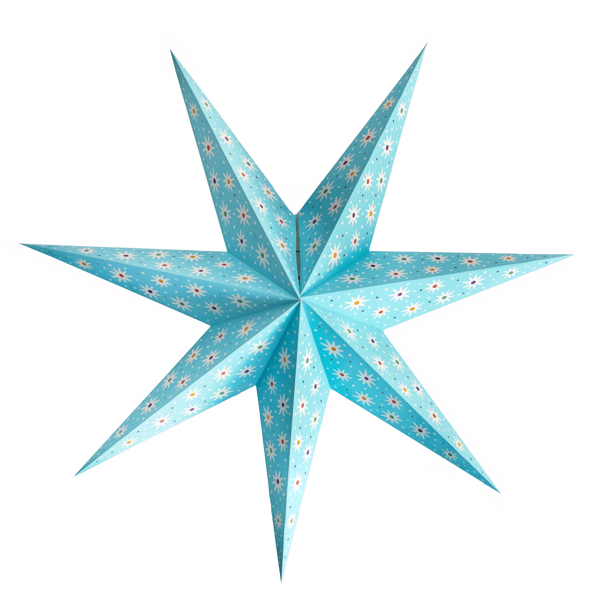 Paper Starlights | Light Blue Hanging Paper Star Lantern 