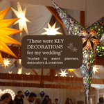 Paper Star lanterns used at a wedding
