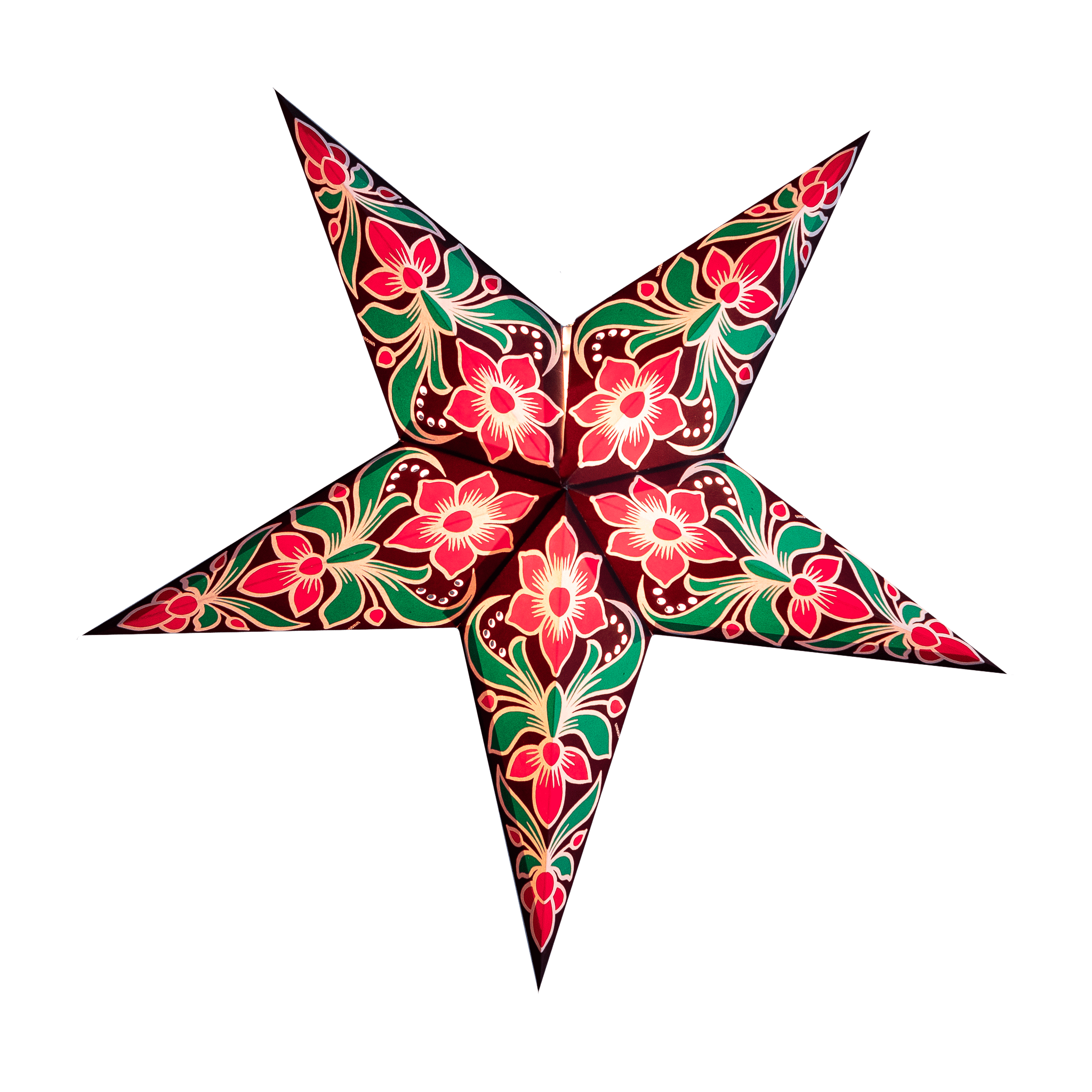 Paper Starlights | Batik Floral Pattern Star lantern Hanging Summer Decor 