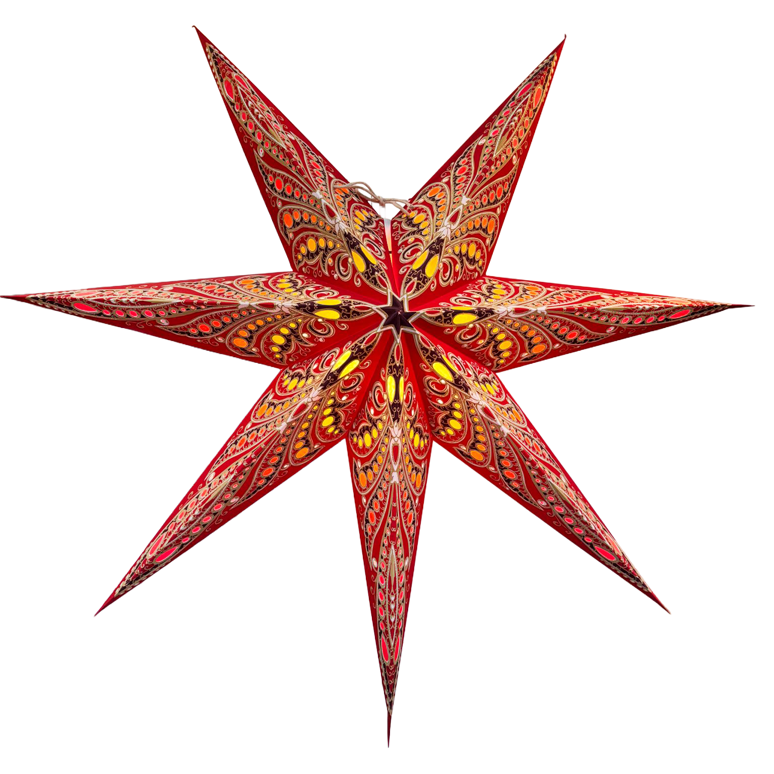 Bohemia Red handmade paper star lantern