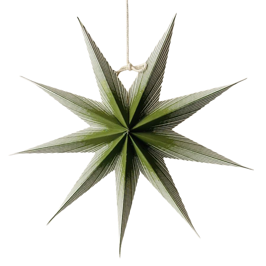 25cm Green Mini Paper Star in the Nordic Christmas star set