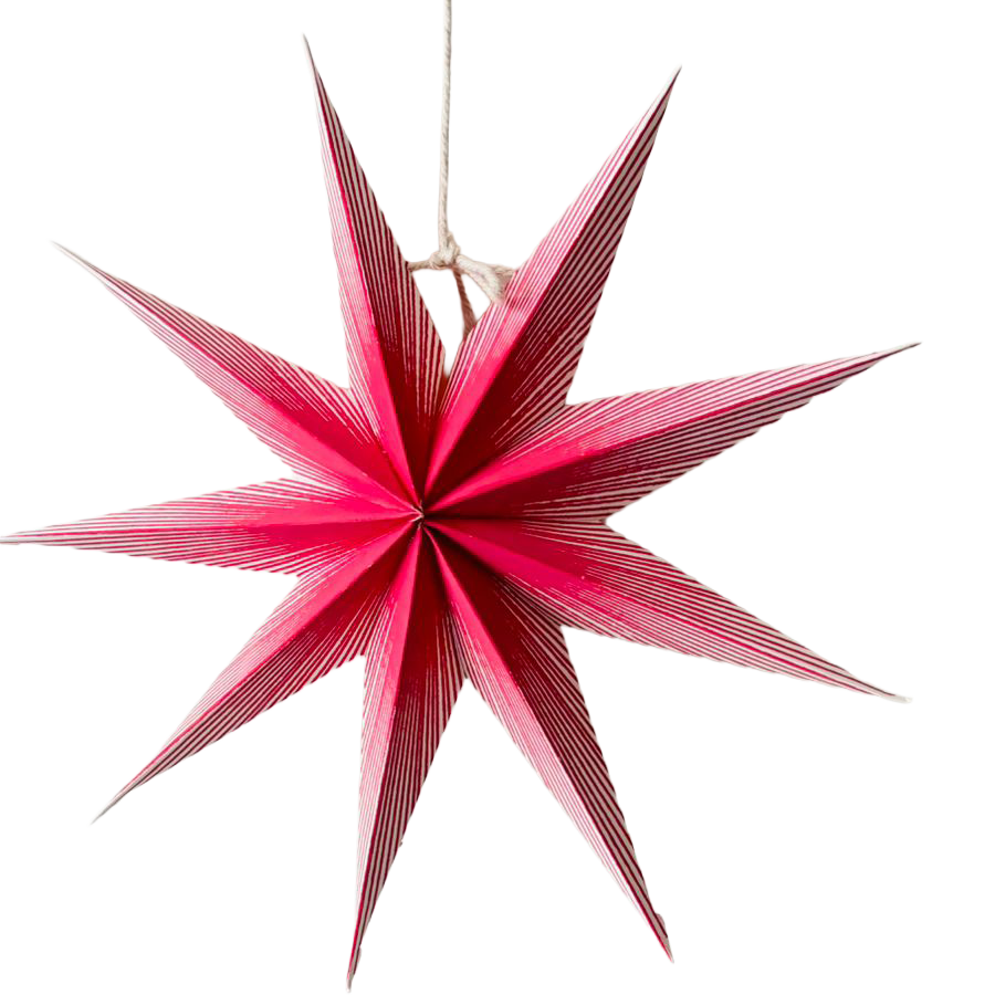 25cm Red Mini Paper Star in the Nordic Christmas star set