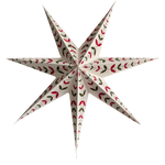 Decorative star-shaped lantern with floral pattern on a white background