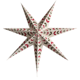 Decorative star-shaped lantern with floral pattern on a white background